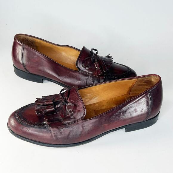Johnston & Murphy Leather Tassel Slip-on Loafer Dress Shoes Brown Men 9.5 main image 7